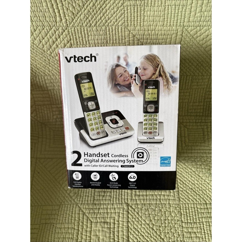 VTech 2-Handset Phone CS6829-2 with Caller ID Call Backlit Display Keypad Silver